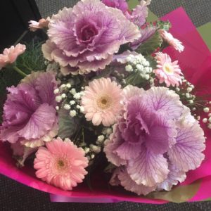 Khale and Pastel Pink Gerberas Floral Arrangement Moama Florist